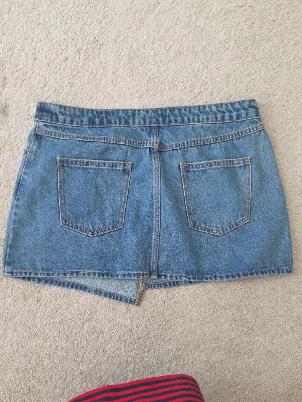 Future Collective Kehlana Barfield Asymmetrical Mini Denim Skirt